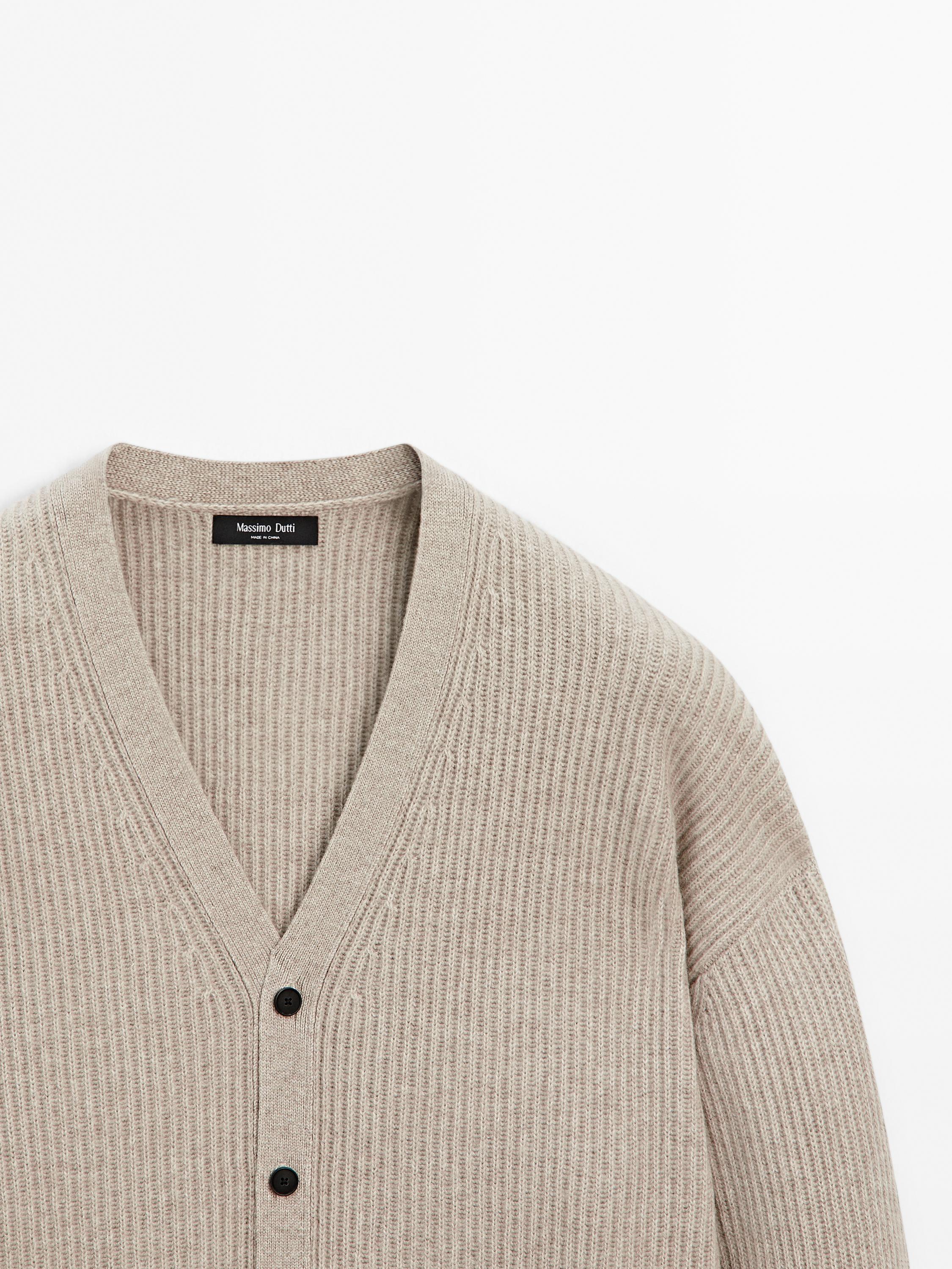 Wool and cashmere knit cardigan